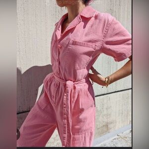 Skies Are Blue Pink Utility Jumpsuit